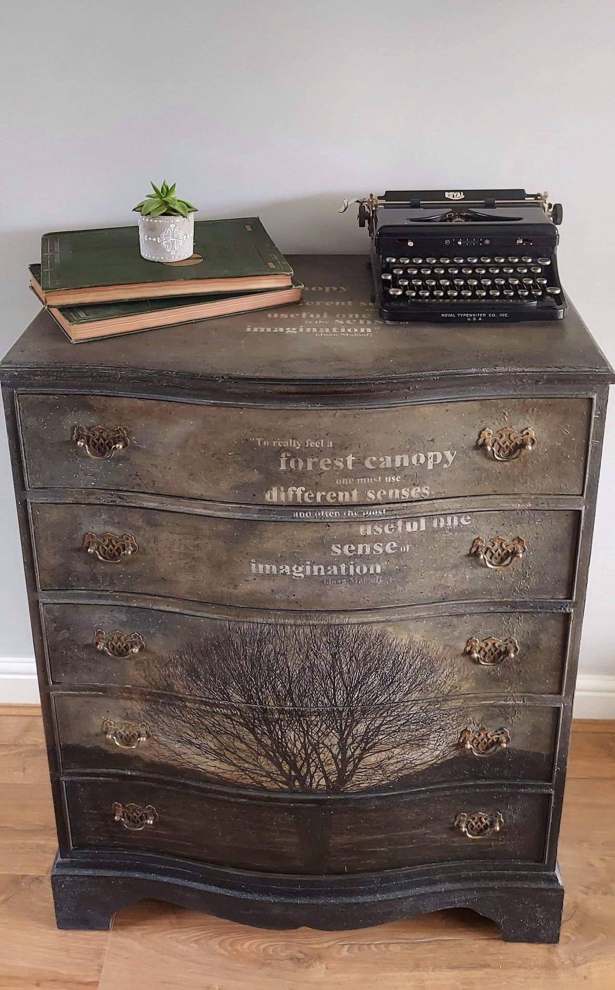 Sepia Tree Mint Decoupage Paper