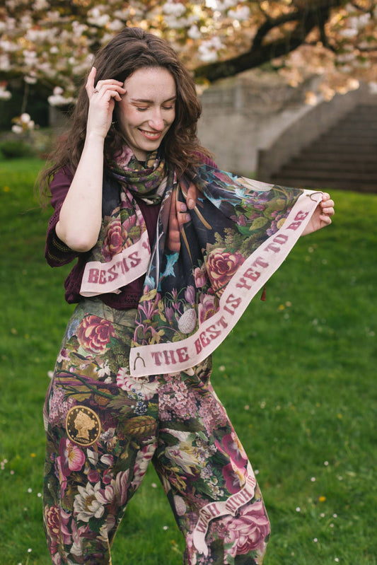 Make A Wish Floral Scarf with Wishbone & Dandelion