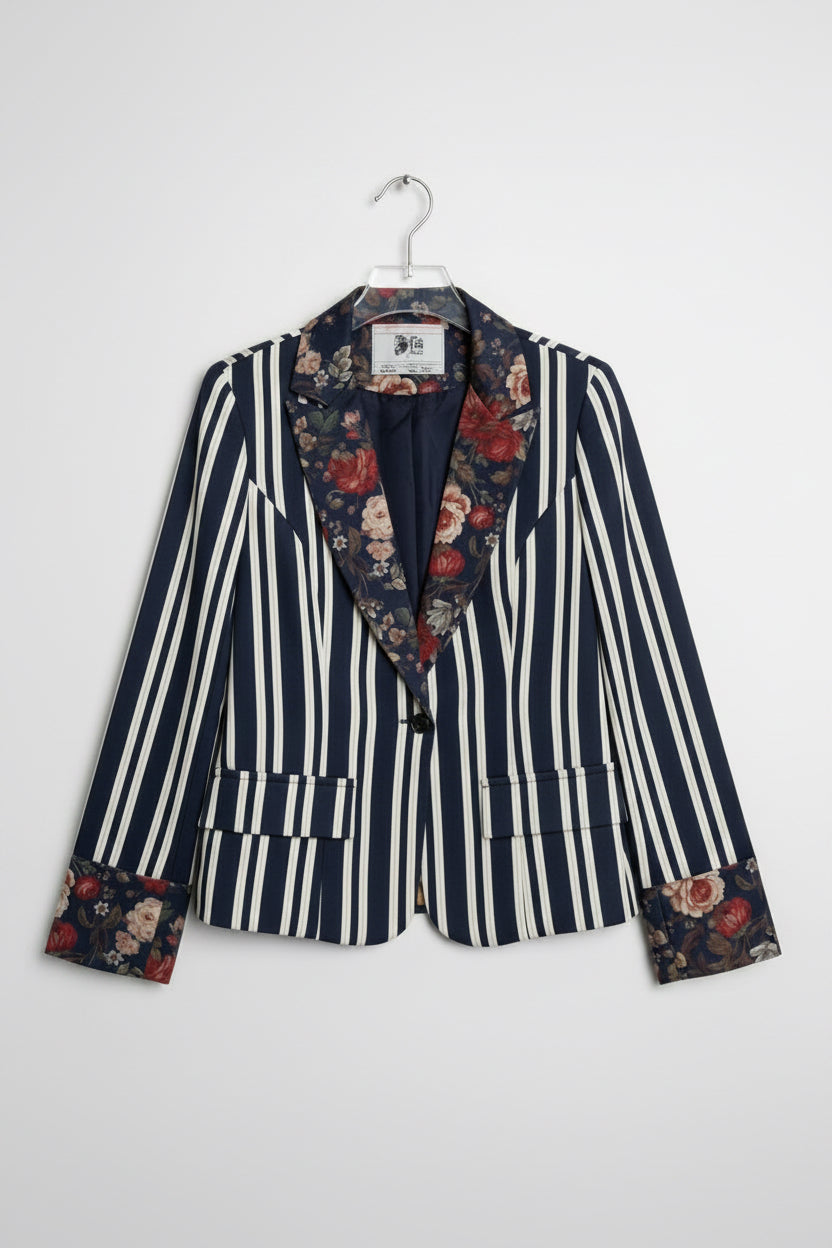 Floral/Stripe Artsy Blazer