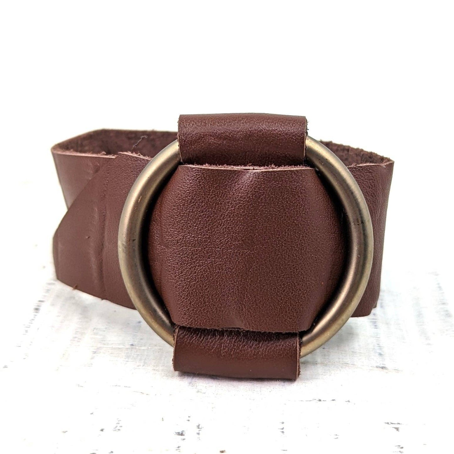 Brown Leather Buckle Bracelet
