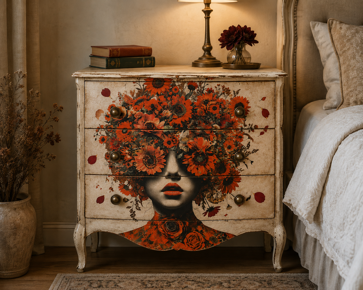 Orange Blossom - Mint Decoupage Paper