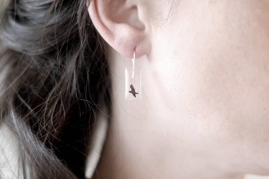Small Crow Earrings