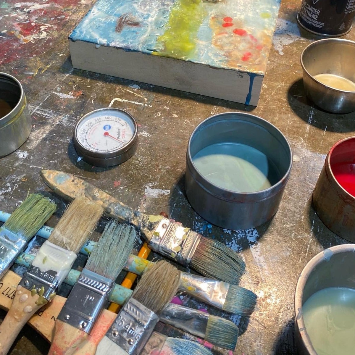 Photo Encaustic on Natural Wood