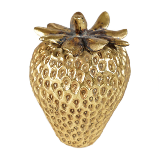 Gold, resin strawberries.
