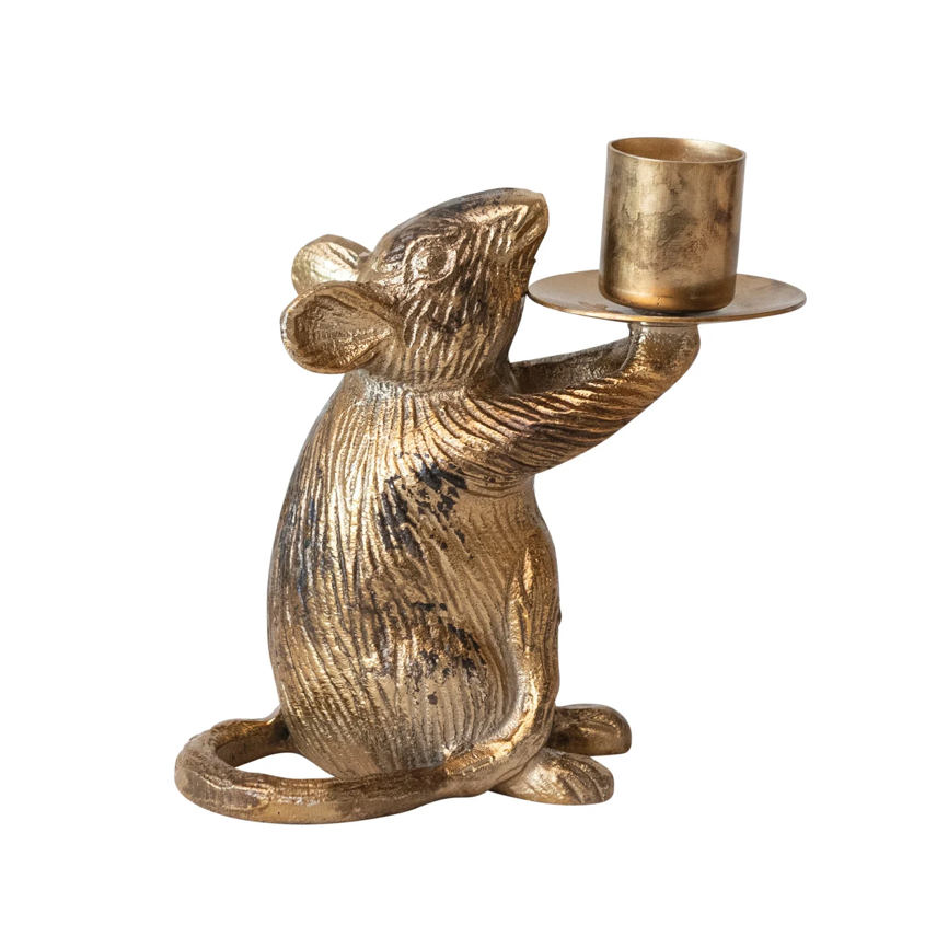 Mouse shaped taper candle holder