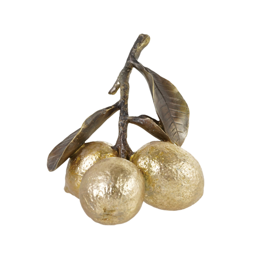 Resin Lemons on Stem – Antique Brass & Gold Finish