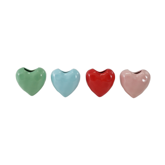 Stoneware Heart Shaped Mini Vase with Magnet