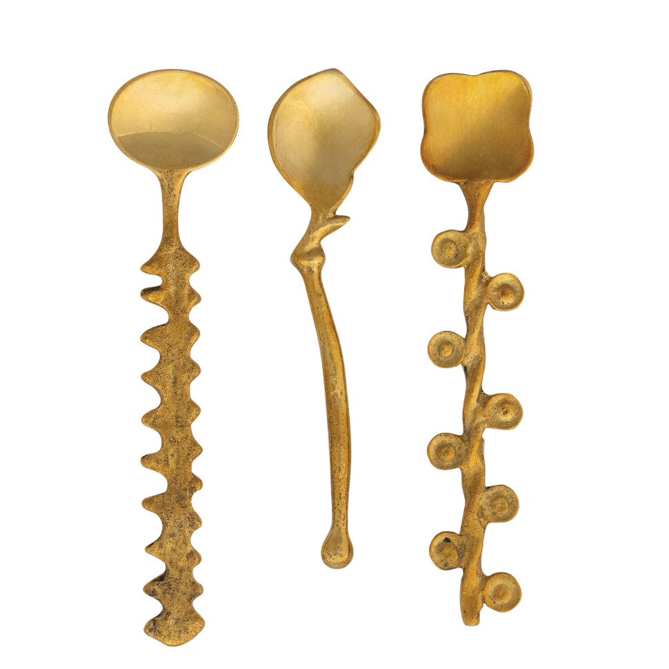 Brass Spoon w/ Shaped Handle - 3 Styles