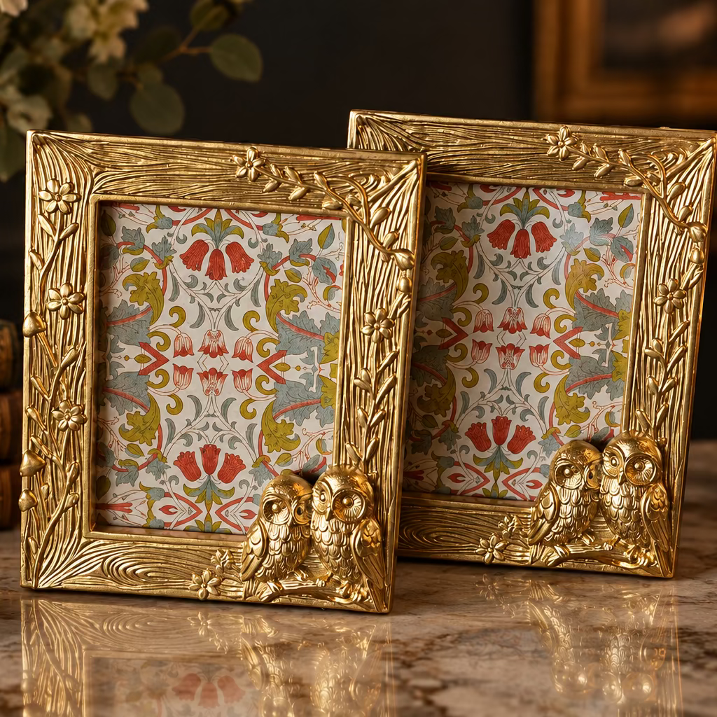Ornate Gold Owl Frame