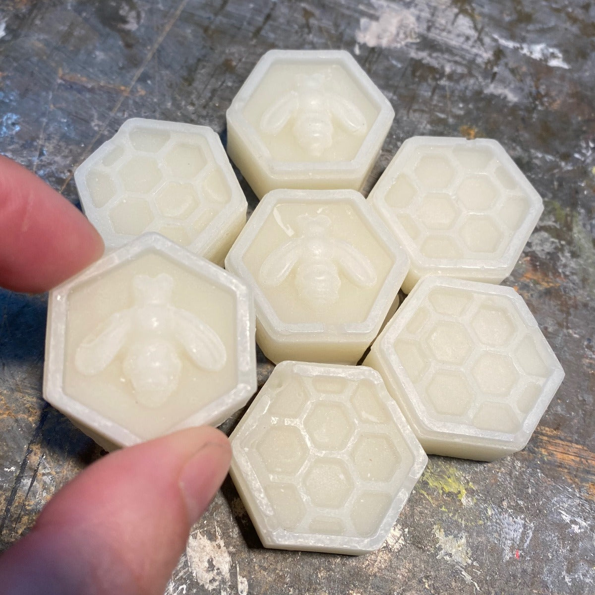 Individual encaustic colour pucks