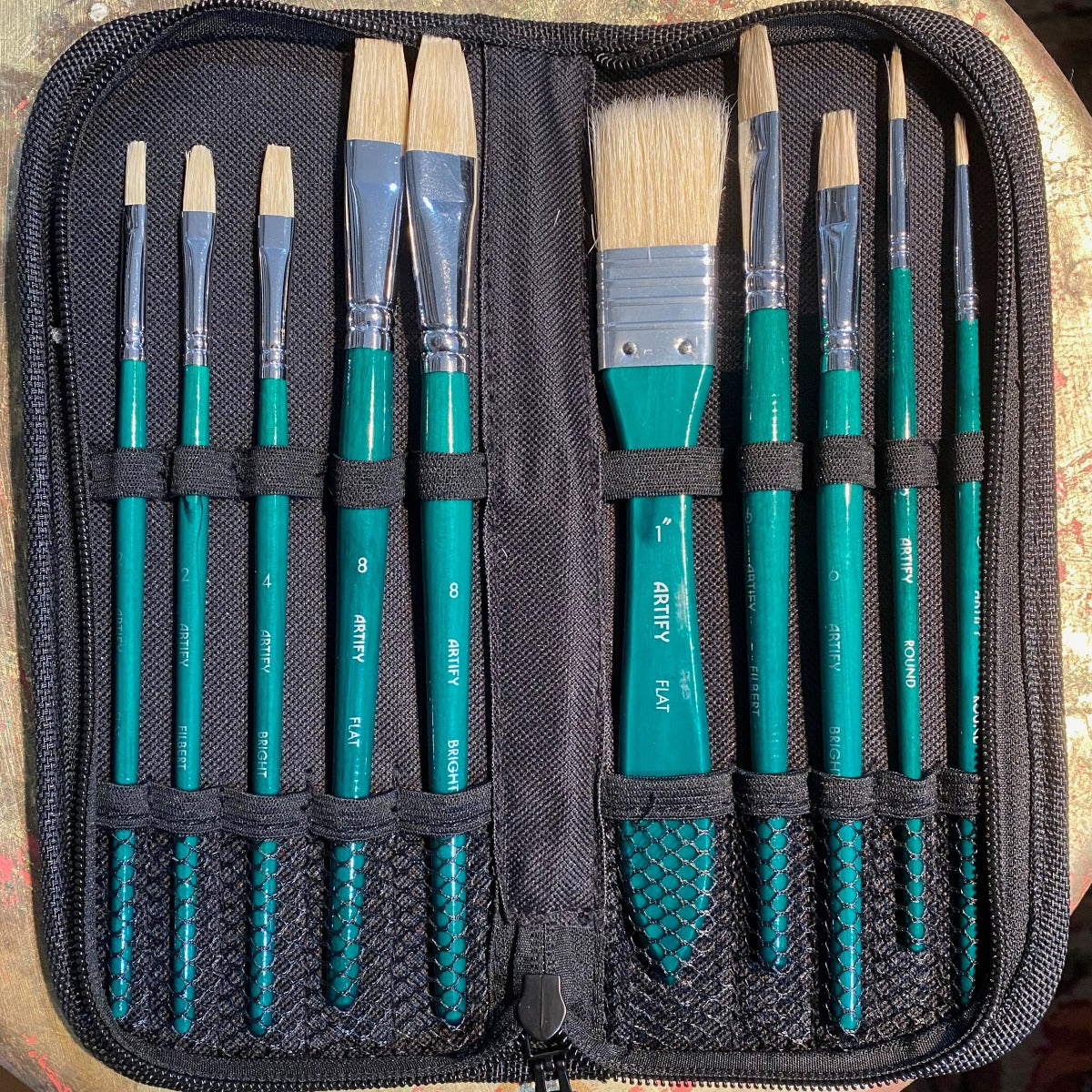 Natural Hair brush set for encaustic
