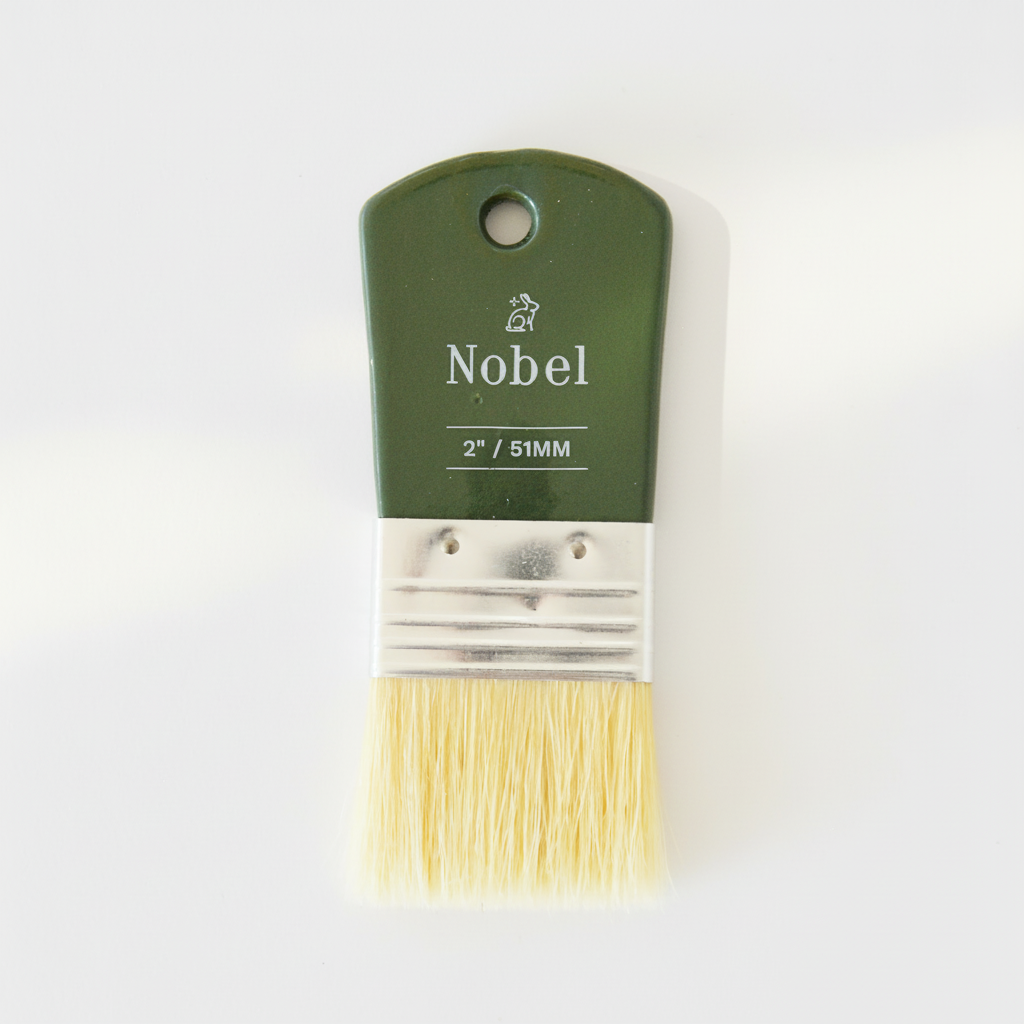 Pocket - White Hog Bristle Spalter Brush with Flat Handle