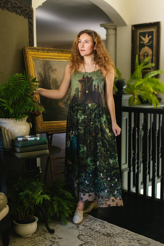 Bella Notte Bohéme Long Maxi Slip Dress w/ Moon & Rabbit