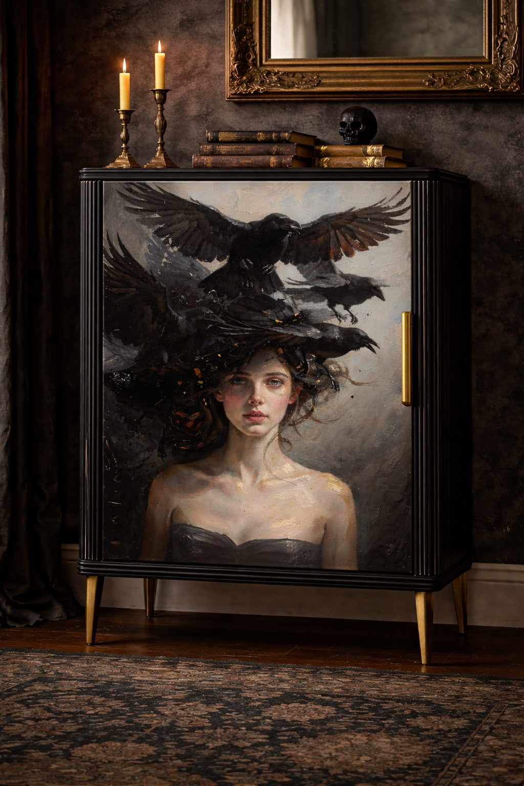 Ravens - Mint Decoupage Paper