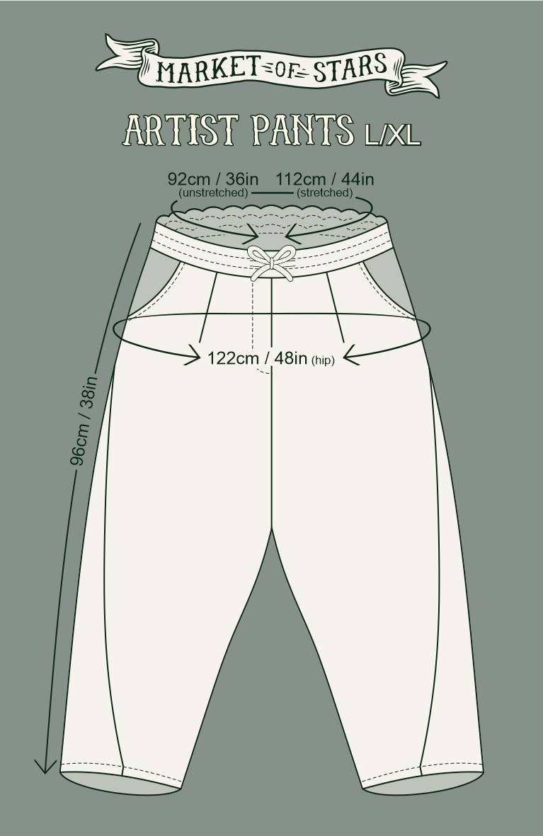 Stargazer Linen Cropped Artist Pant with Falling Stars Print