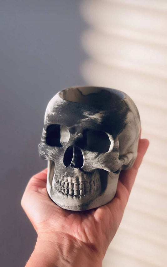 Concrete Skull Planter