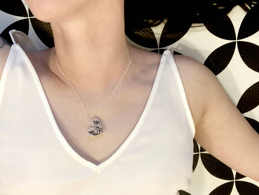 White Heart Forest Necklace