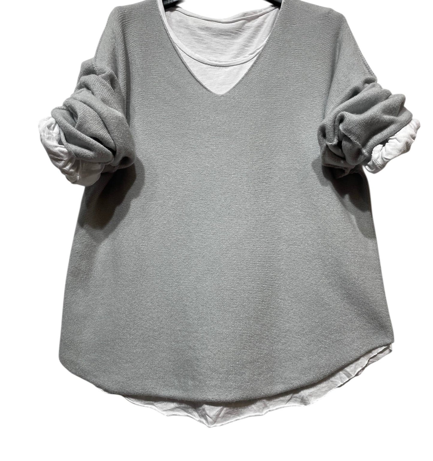 SWEATER, DOUBLE PIECES MADE IN ITALY: OLD PINK