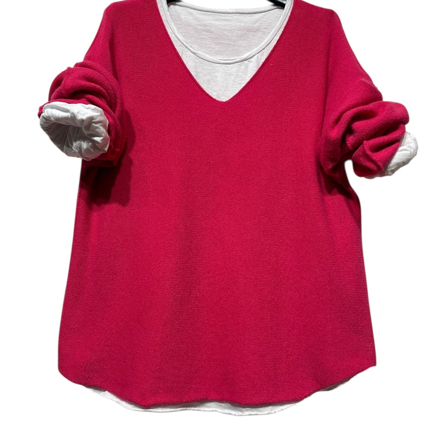 SWEATER, DOUBLE PIECES MADE IN ITALY: OLD PINK