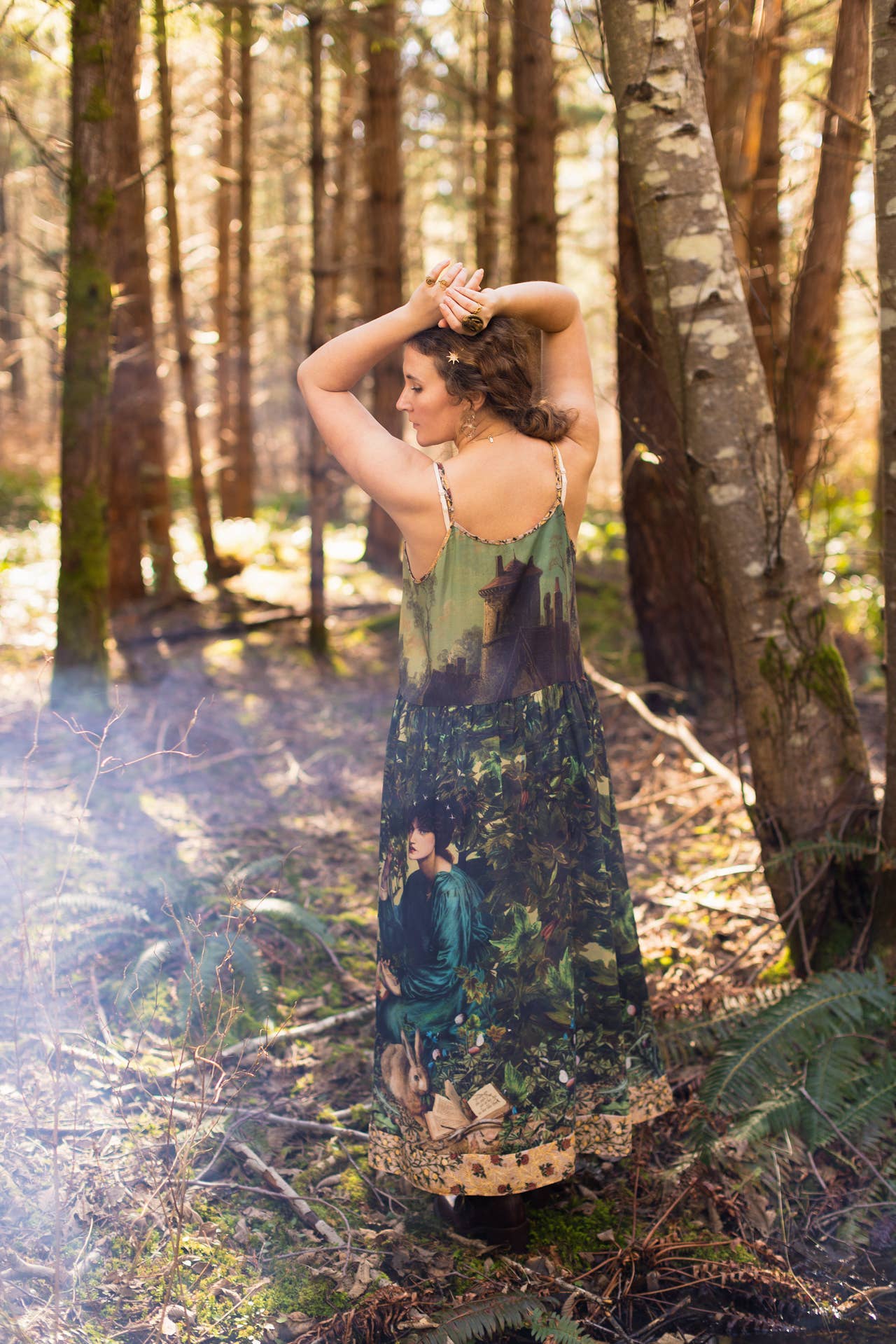 Bella Notte Bohéme Long Maxi Slip Dress w/ Moon & Rabbit