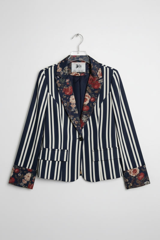 Floral/Stripe Artsy Blazer