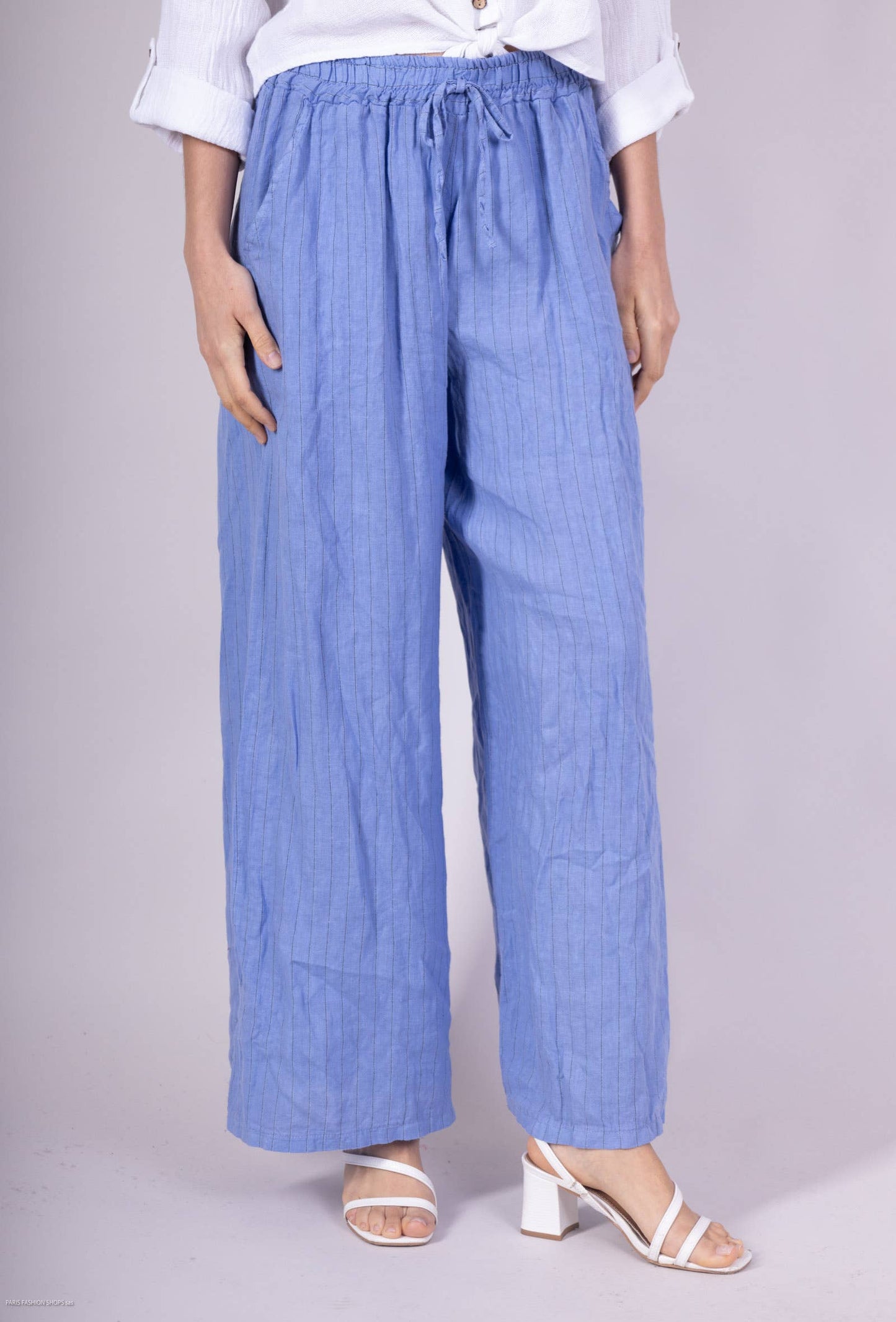 STRIPED LINEN TROUSERS