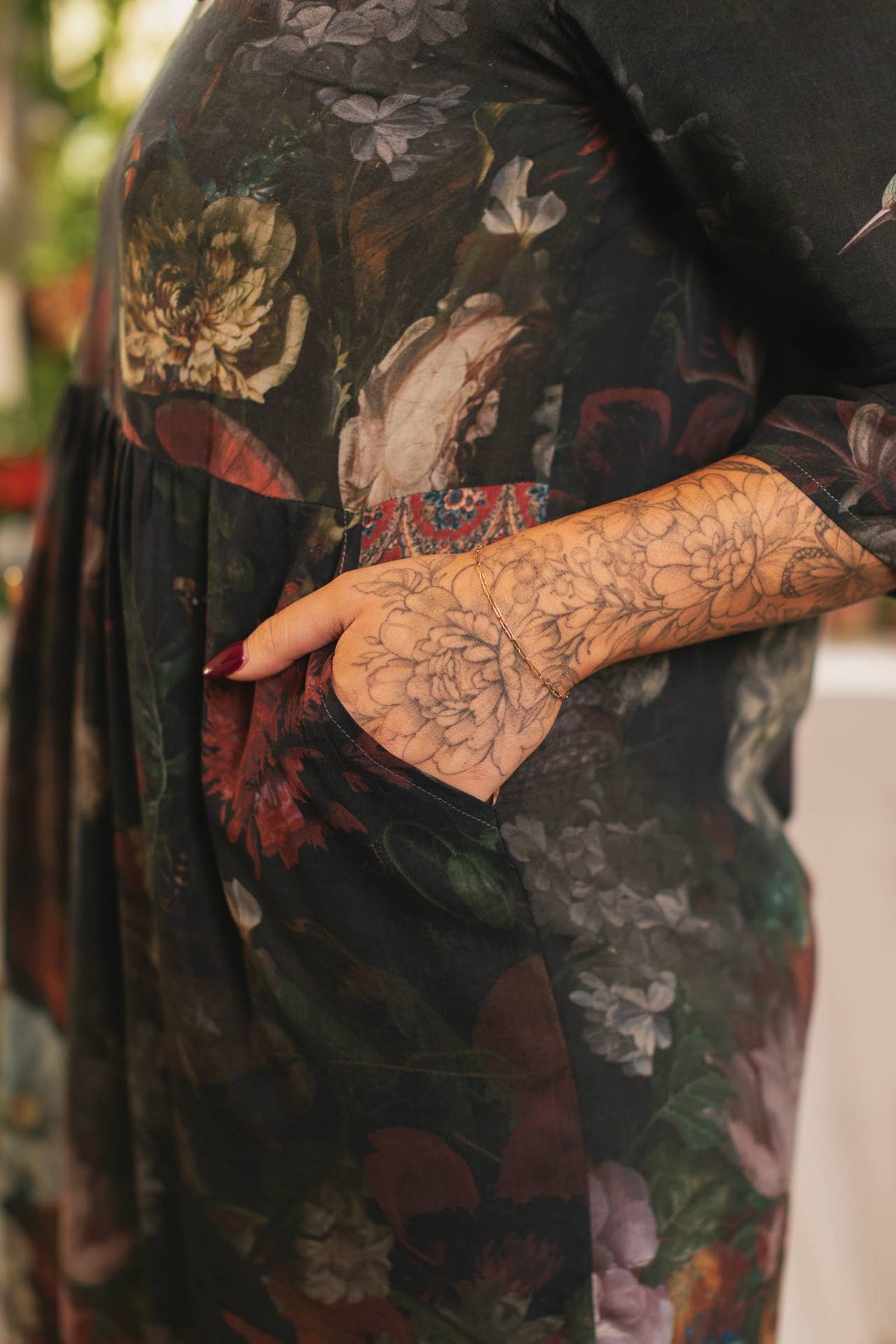 Flight of Fancy Artist Dress Tunic w/ Pockets & Hummingbirds