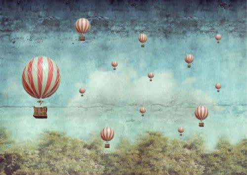 Balloons Mint Decoupage Paper