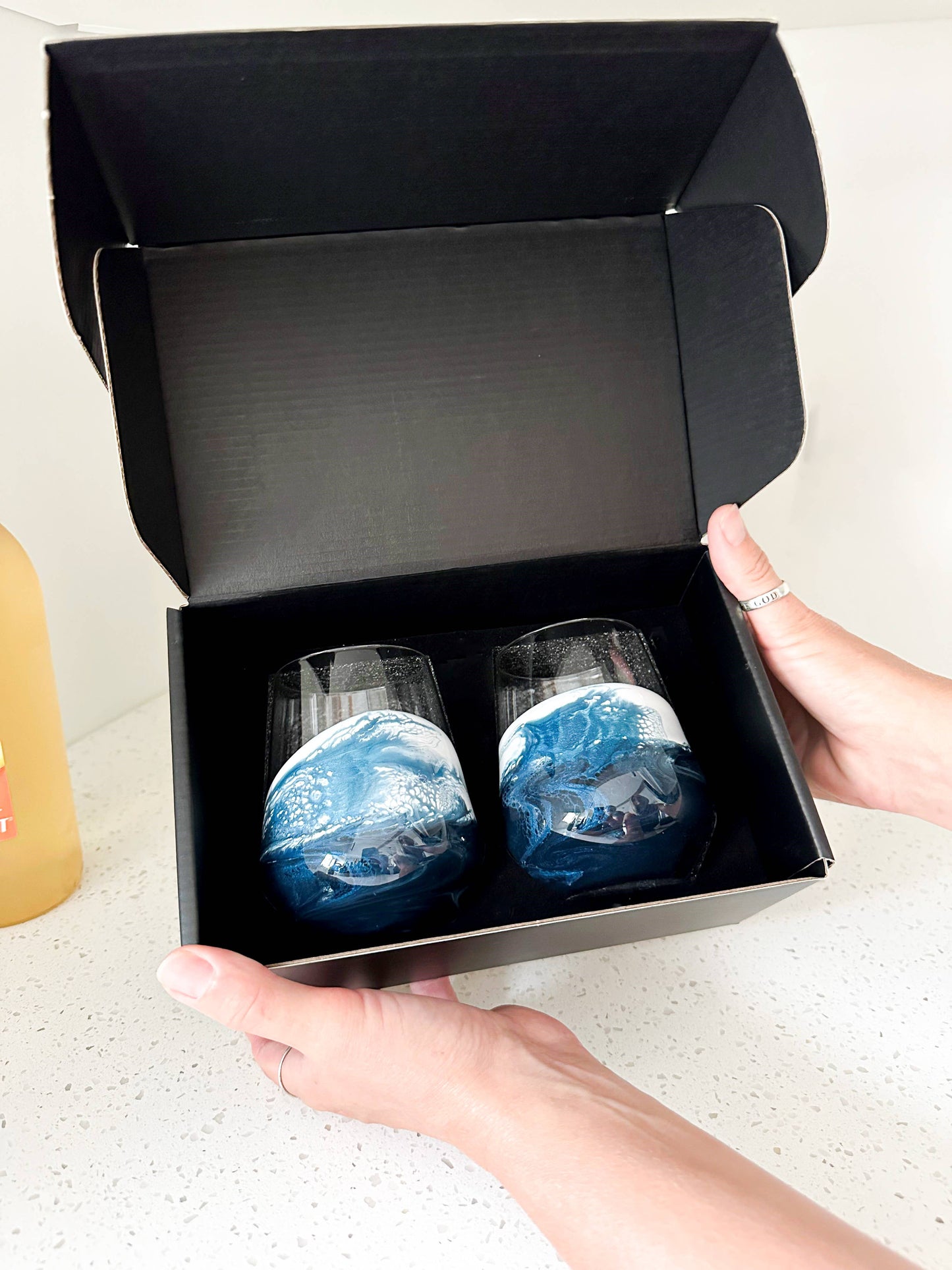 Resin Accented Wine Glasses