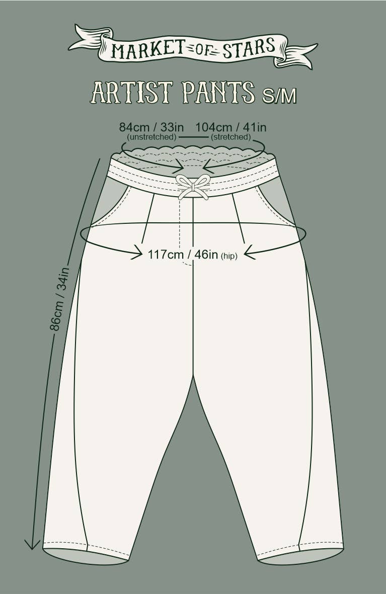 Flight of Fancy Linen Cropped Artist Pants w/ Hummingbird
