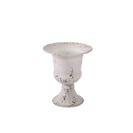 METAL URN ANTIQUE WHITE (NOT WATERTIGHT)