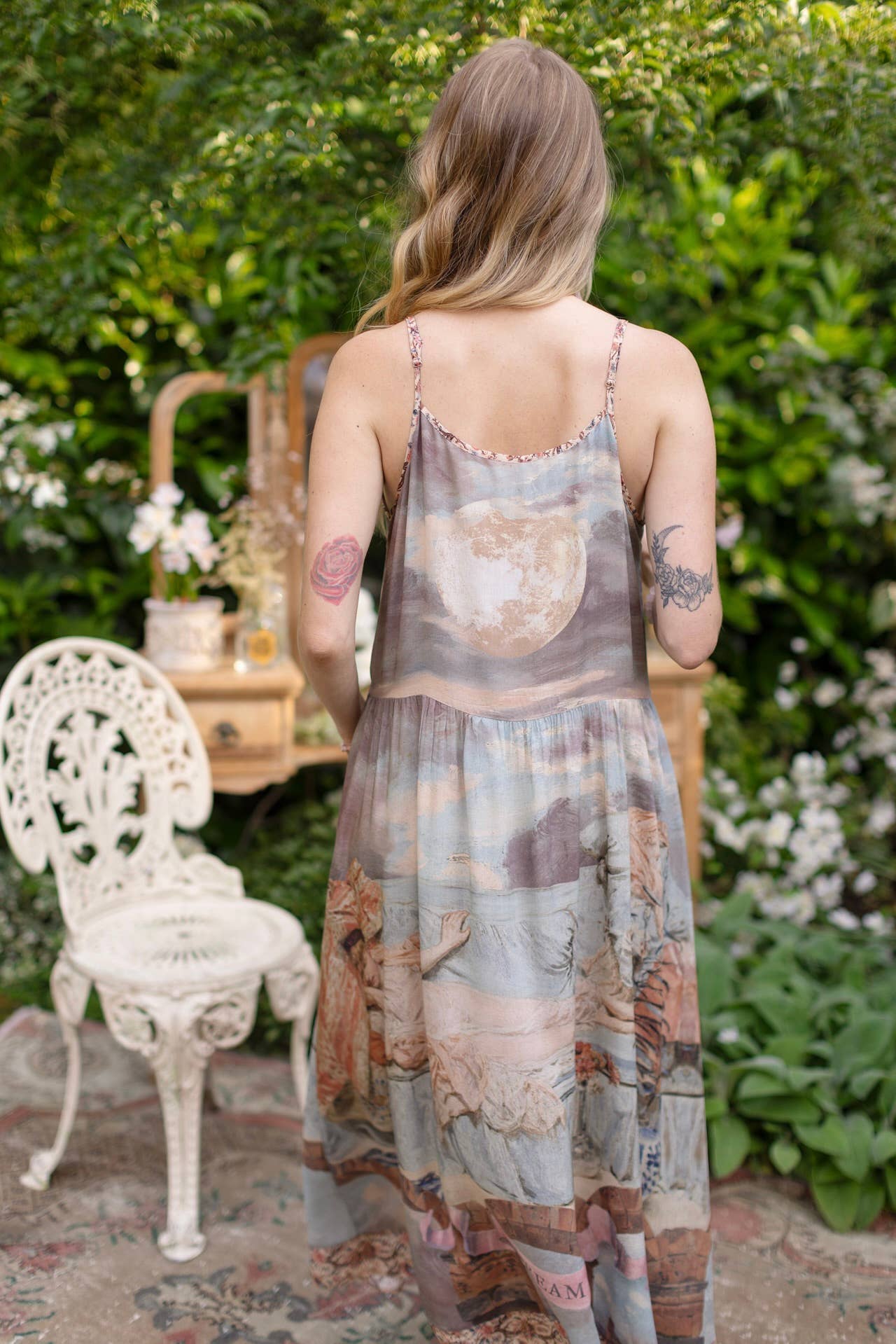 Imaginarium Bohéme Long Slip Dress With Moon