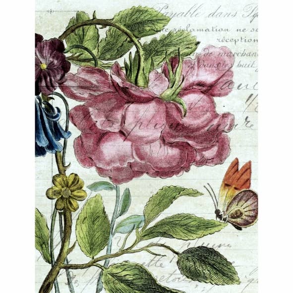 Botanical Theme Decoupage Rice Paper - A4 - 6pc - for Crafts