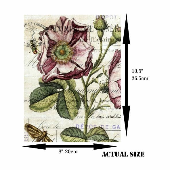 Botanical Theme Decoupage Rice Paper - A4 - 6pc - for Crafts
