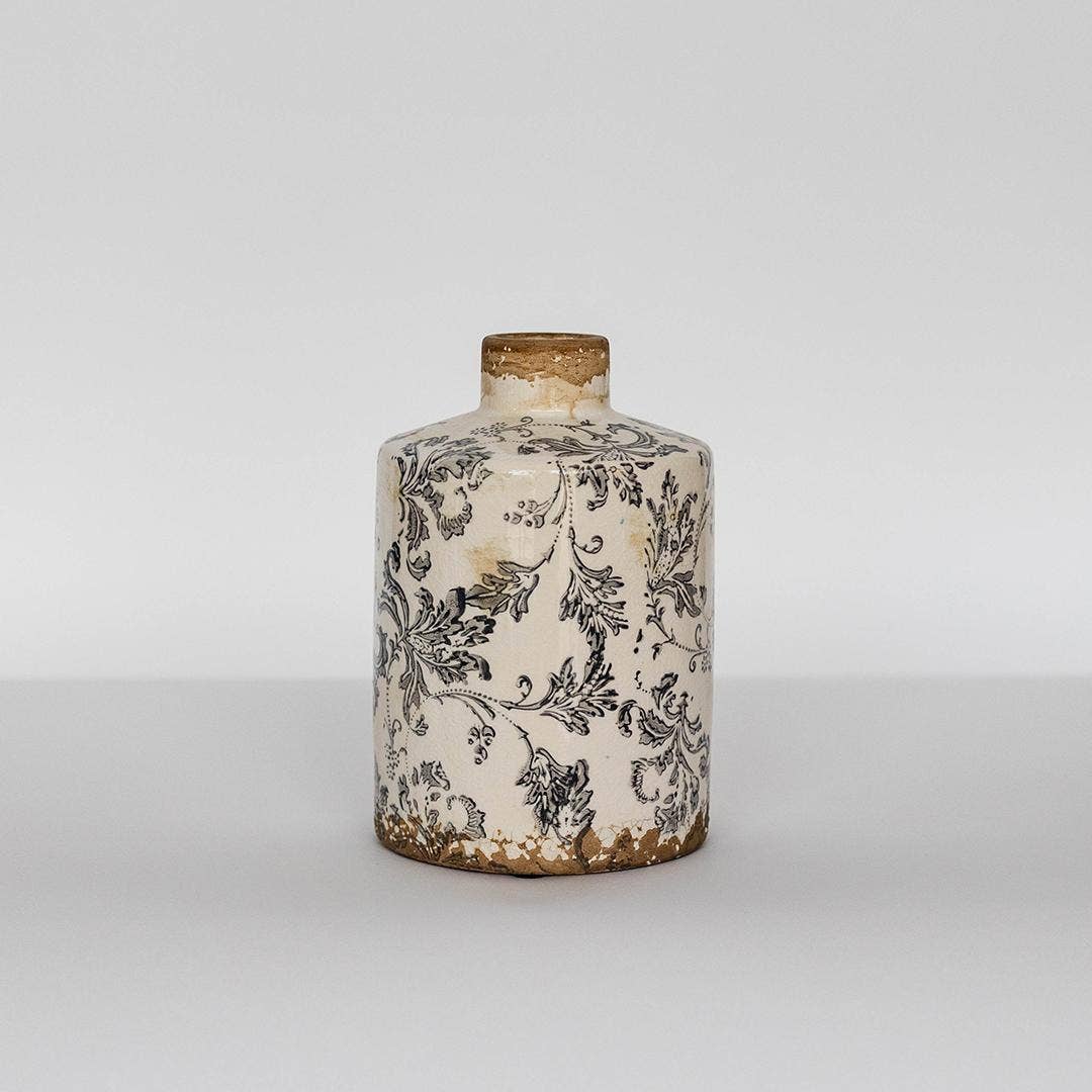 Ceramic Vase With Floral Design