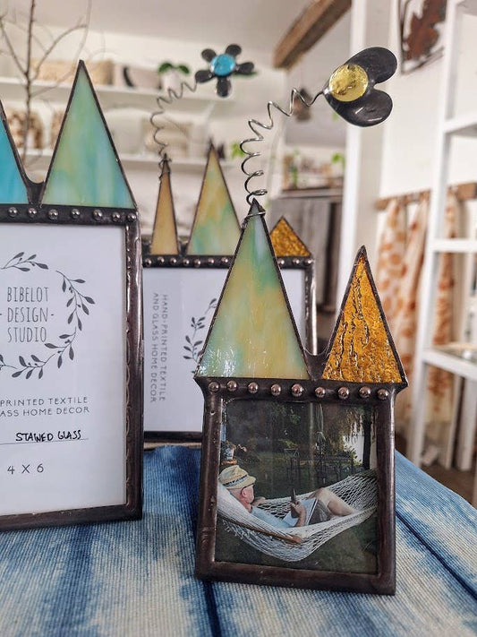 Handmade Stained Glass Castle/House Frames