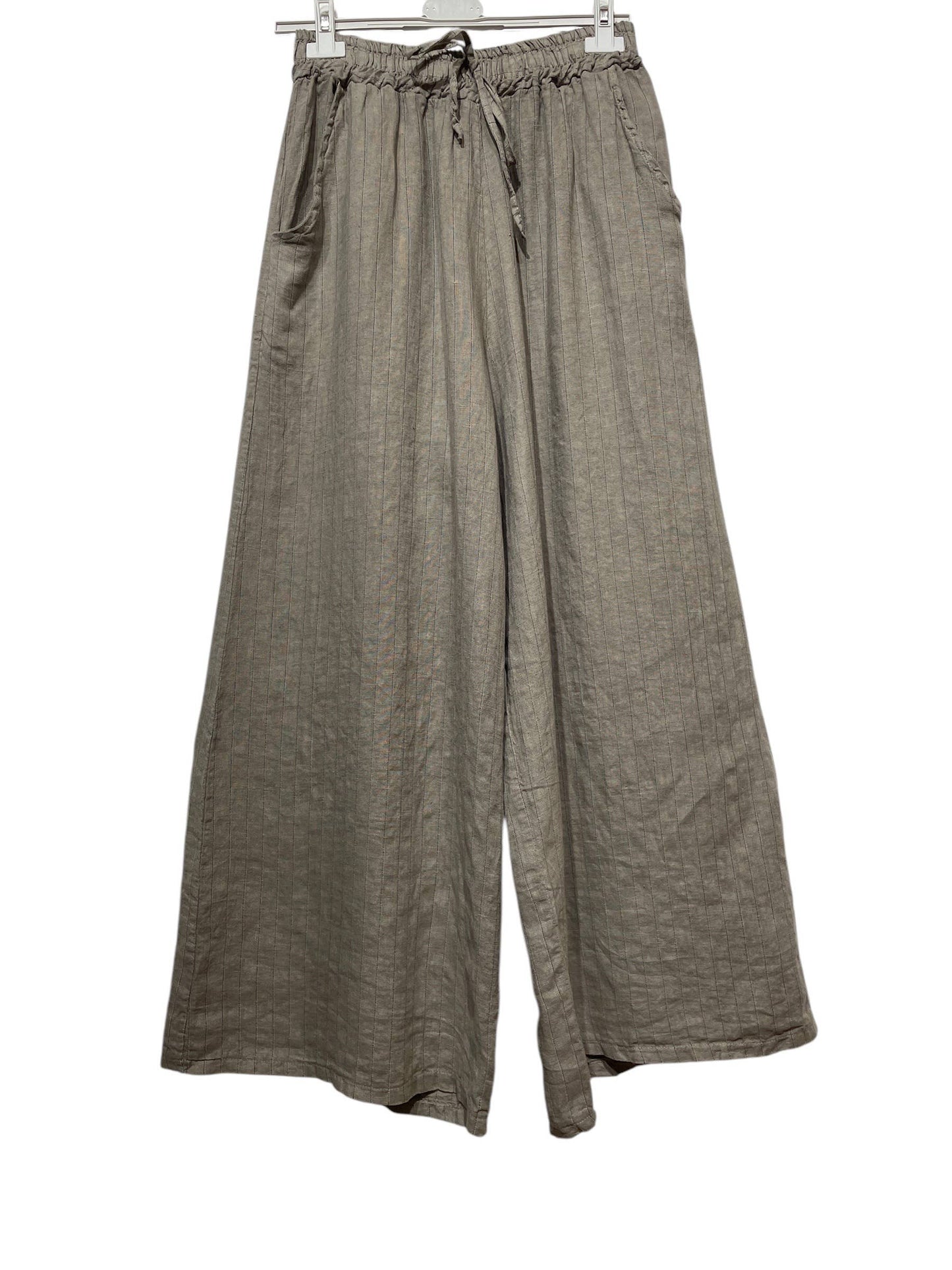 STRIPED LINEN TROUSERS