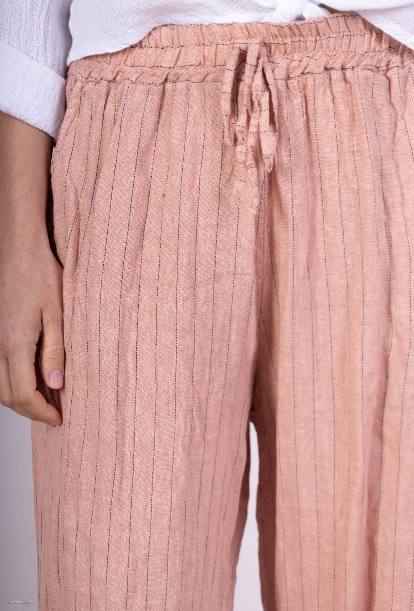 STRIPED LINEN TROUSERS