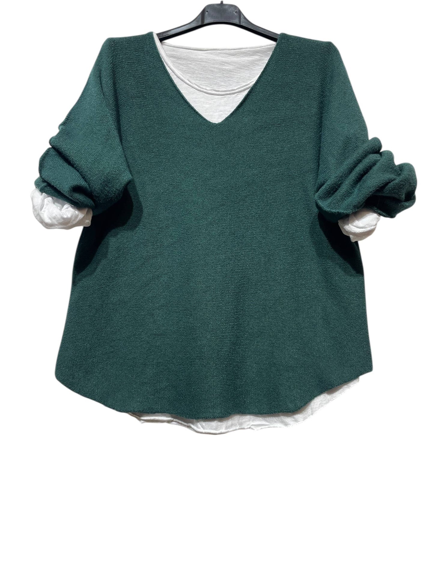 SWEATER, DOUBLE PIECES MADE IN ITALY: OLD PINK