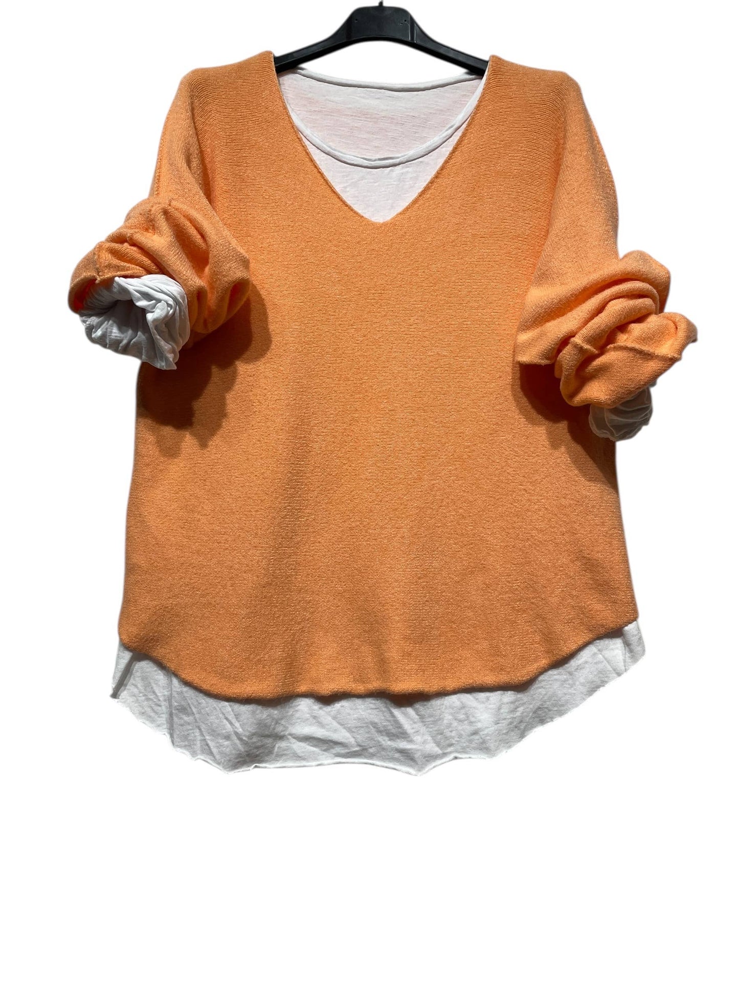 SWEATER, DOUBLE PIECES MADE IN ITALY: OLD PINK