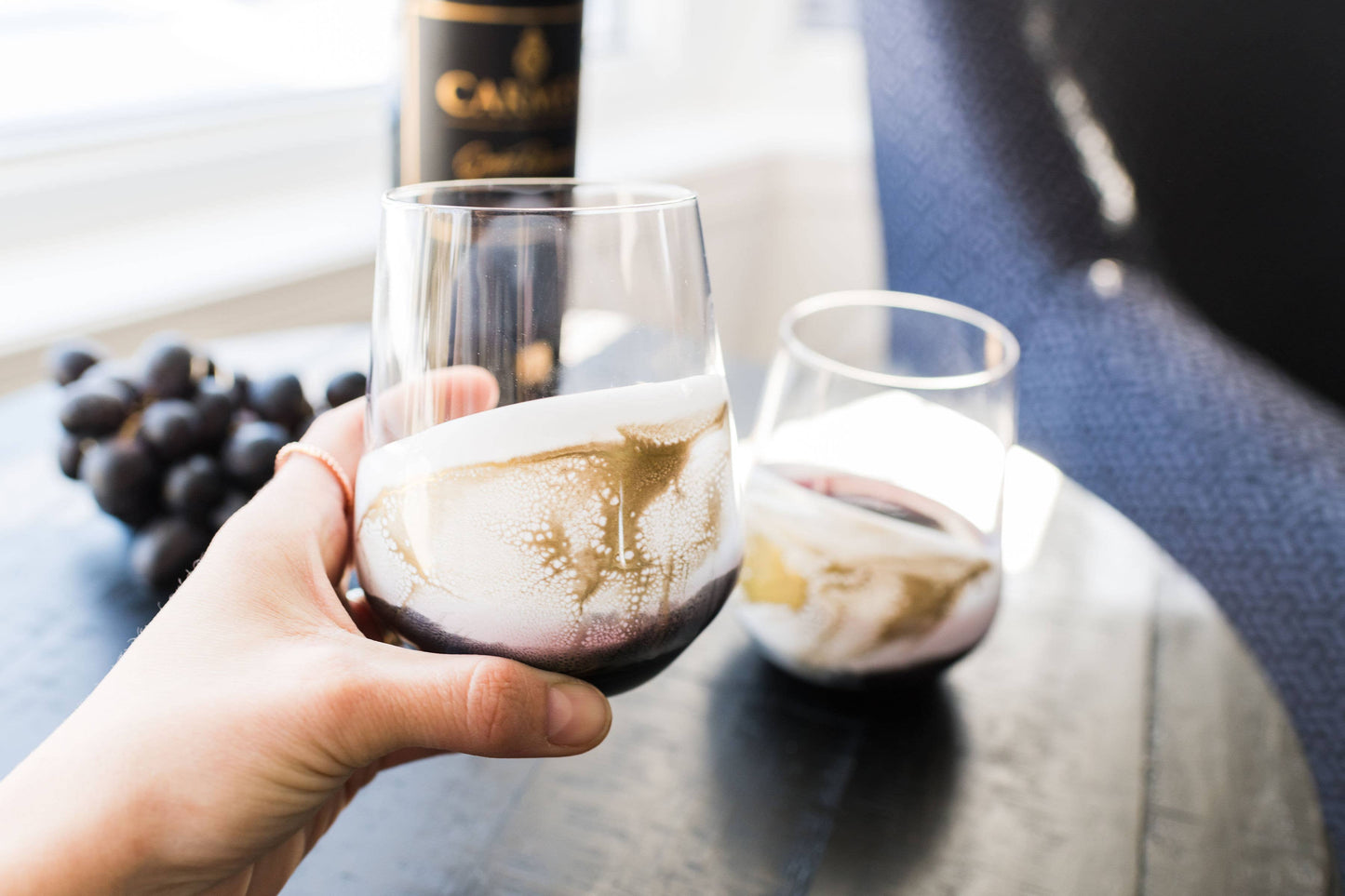 Resin Accented Wine Glasses