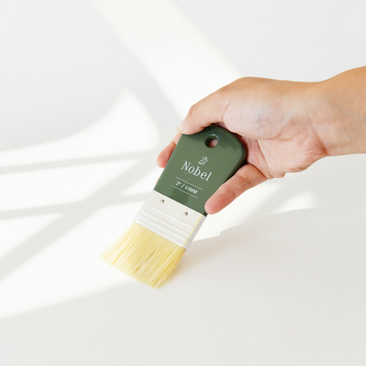 Pocket - White Hog Bristle Spalter Brush with Flat Handle