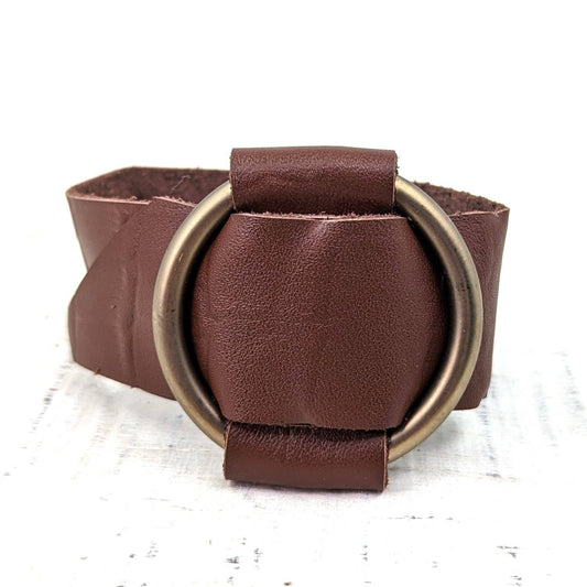 Brown Leather Buckle Bracelet