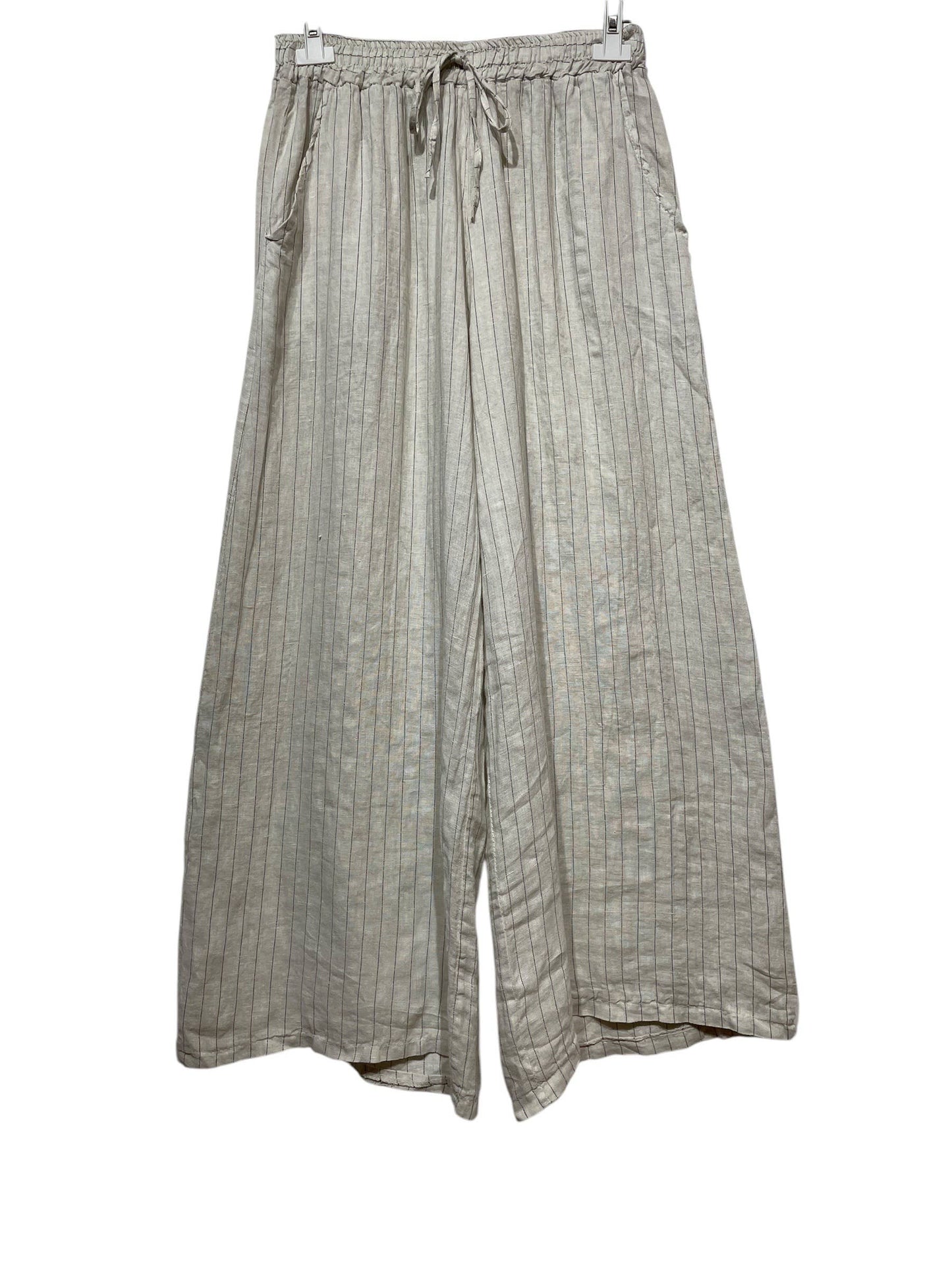 STRIPED LINEN TROUSERS