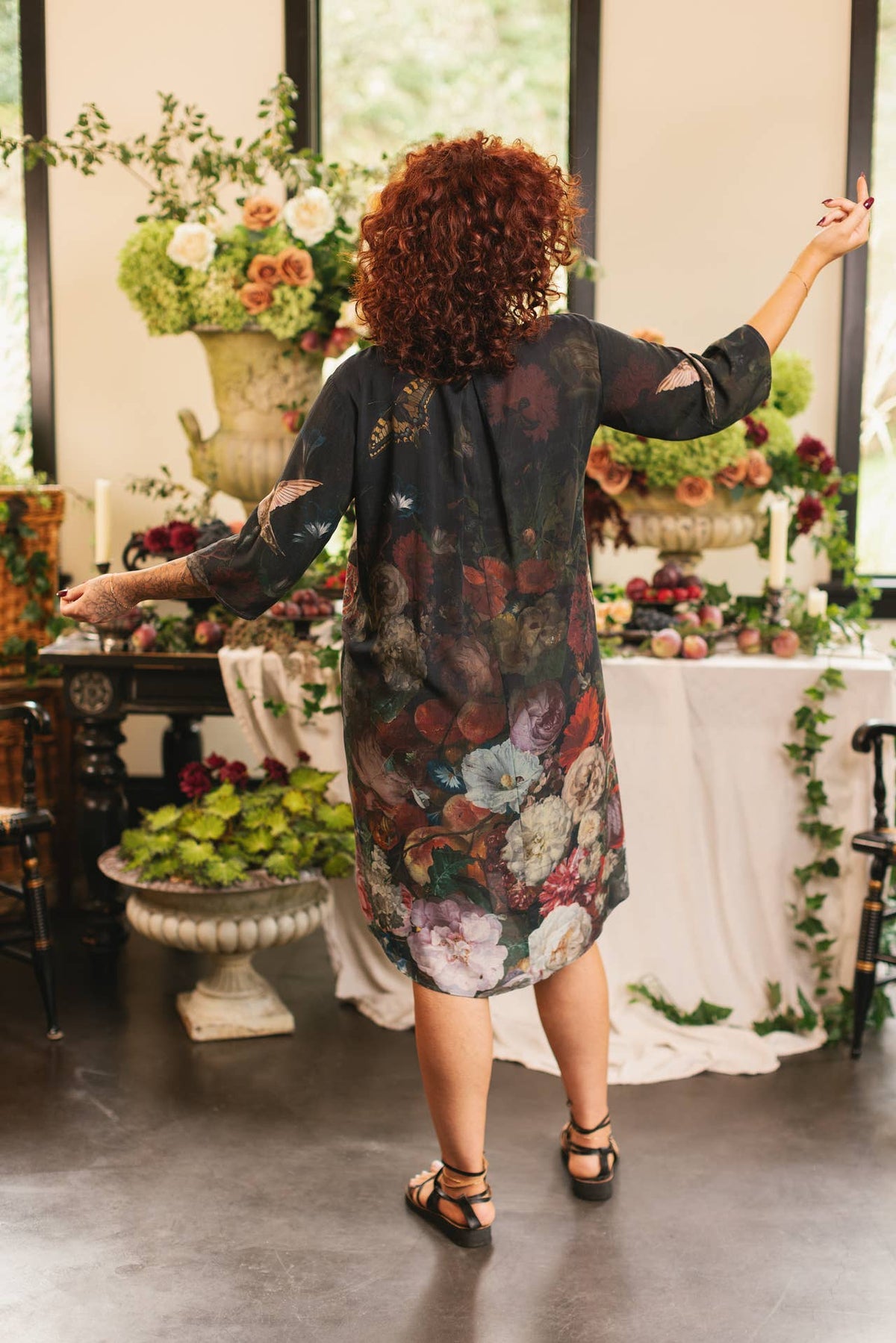 Flight of Fancy Artist Dress Tunic w/ Pockets & Hummingbirds