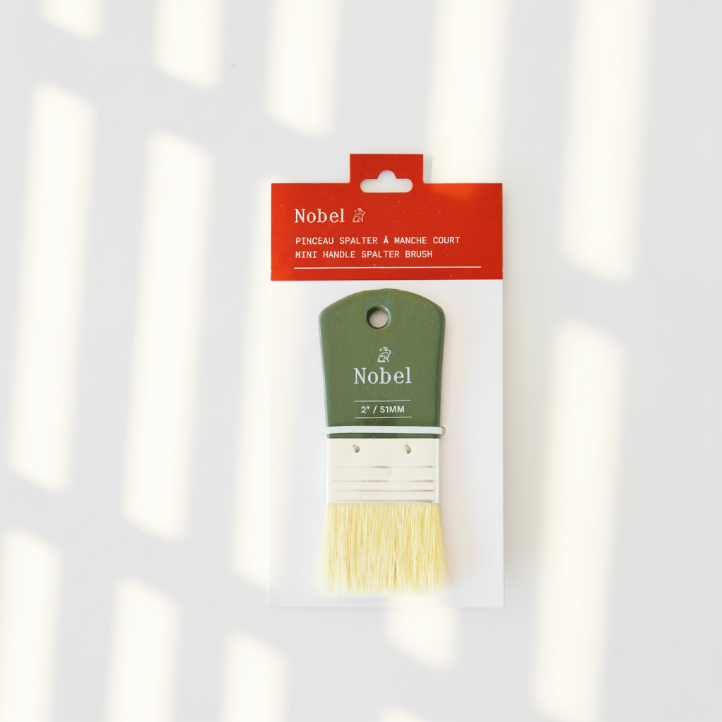 Pocket - White Hog Bristle Spalter Brush with Flat Handle