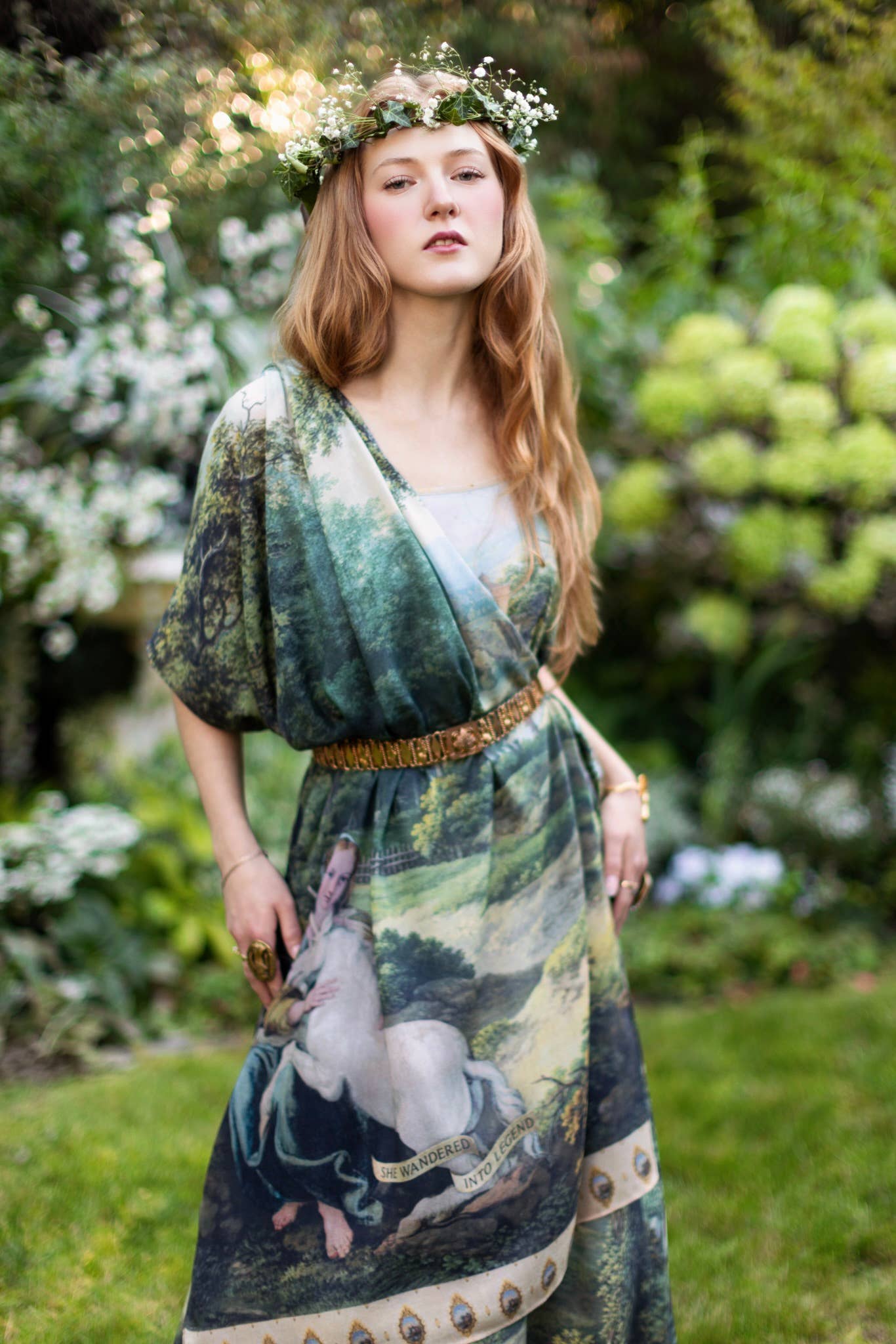 The Mythmaker Bohemian Scarf w/ Landscape & Unicorn Print