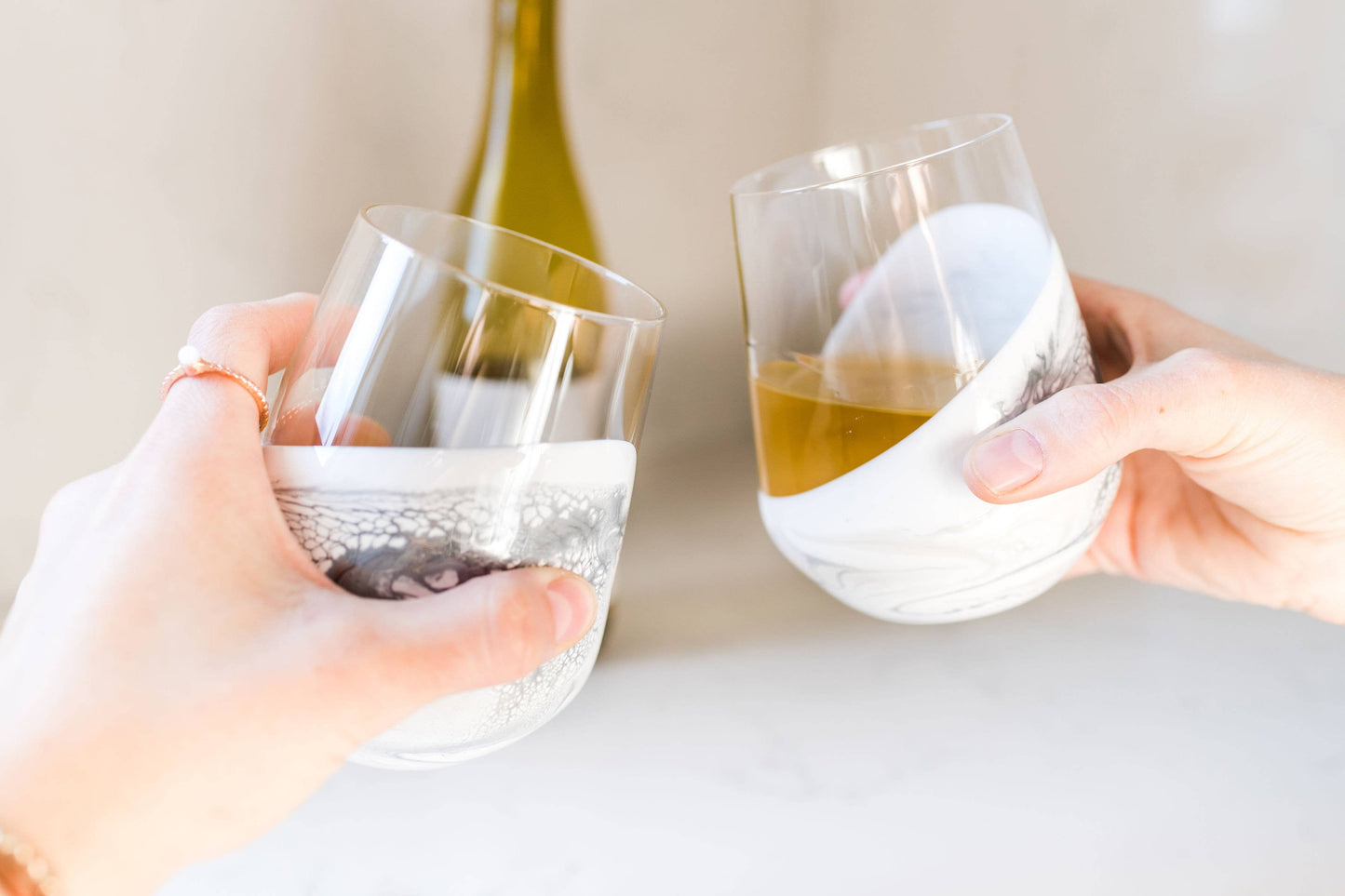 Resin Accented Wine Glasses