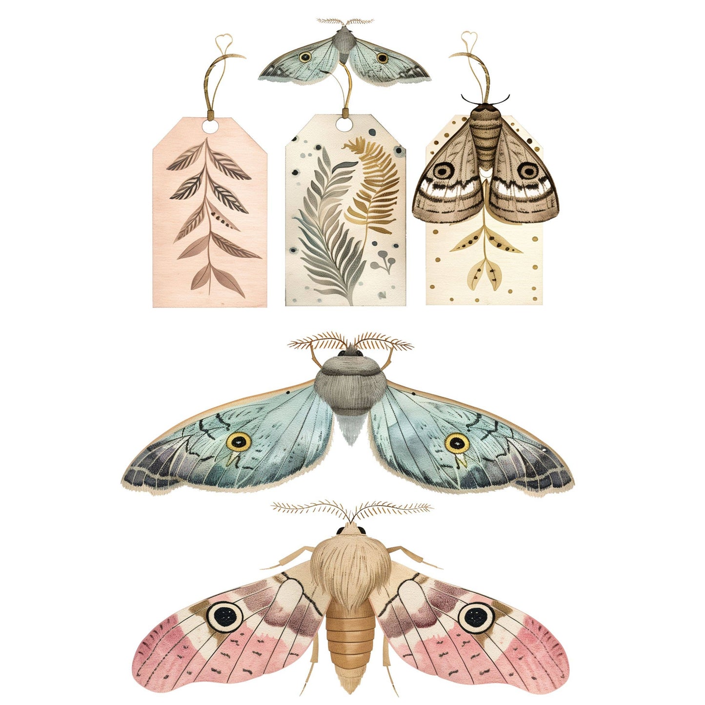 Moths n Moons Decoupage Rice Paper - A4 - 6pc – Crafts