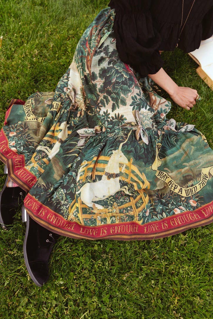 Wildheart Atelier Skirt w/ Pockets, Tassels & Unicorn